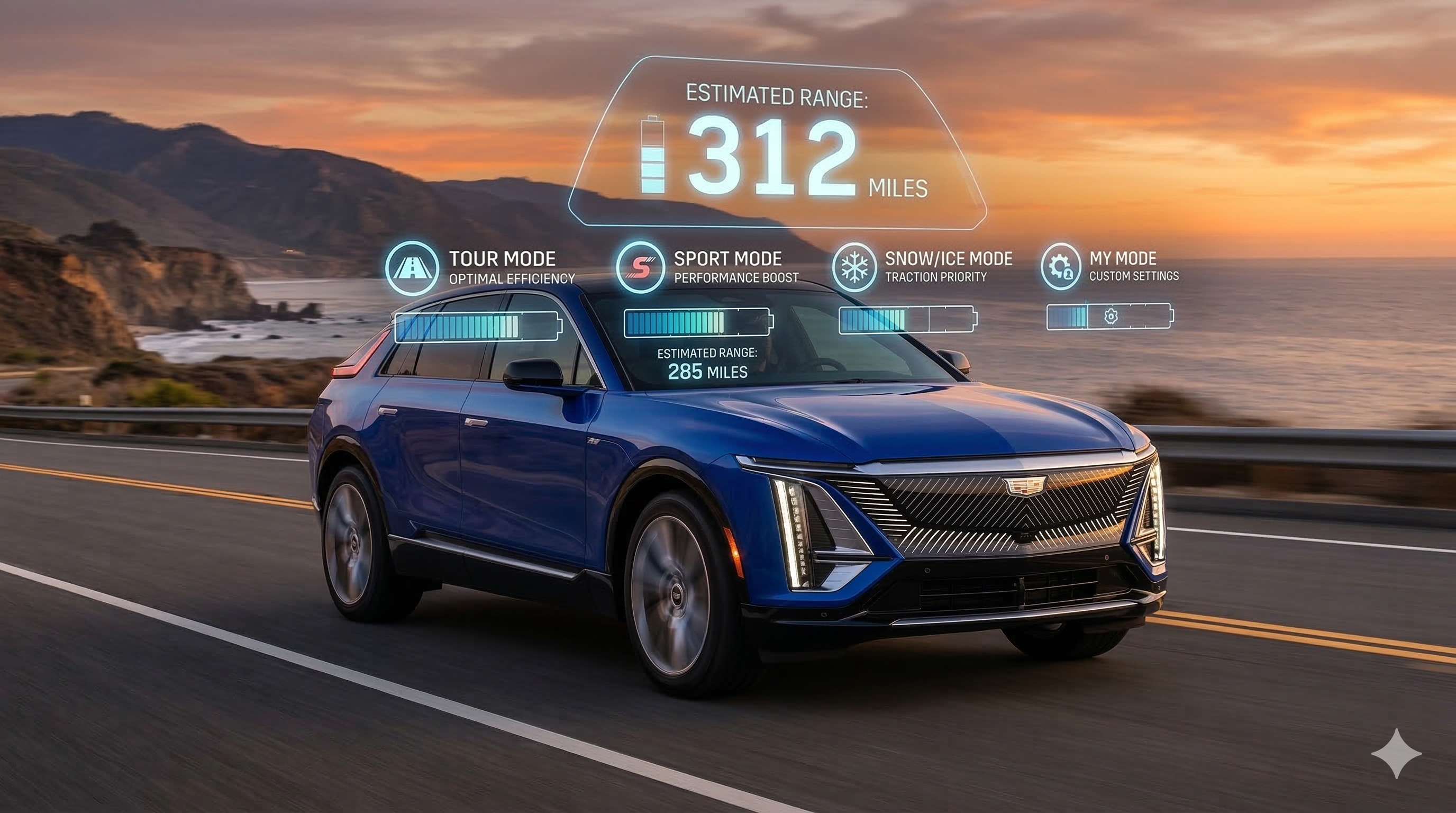 Do the Driving Modes in Cadillac Lyriq Offer Different Ranges or Battery Usages?