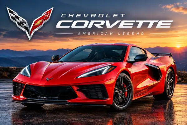 Chevrolet Corvette sports car on a scenic road