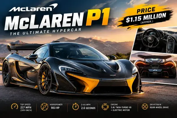 McLaren P1 price and luxury hybrid hypercar exterior