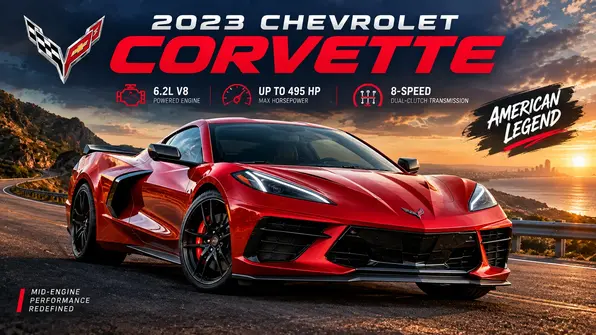 2023 Chevrolet Corvette red sports car on a scenic road