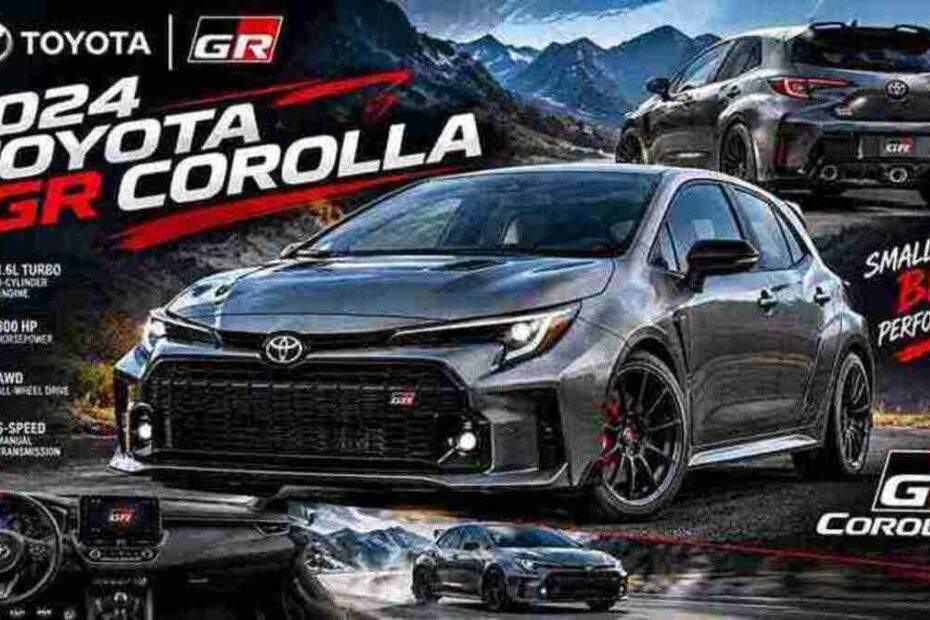 2024 Toyota GR Corolla gray sporty hatchback with aggressive front grille